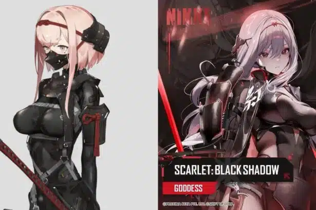 FALSLANDER Samurai de la artista neco vs. Scarlet: Black Shadow de Nikke: Goddess of Victory