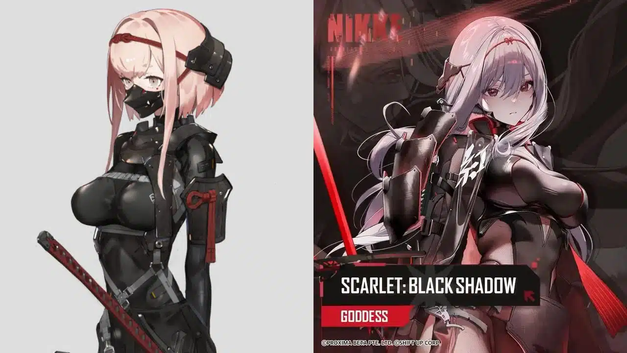 FALSLANDER Samurai de la artista neco vs. Scarlet: Black Shadow de Nikke: Goddess of Victory